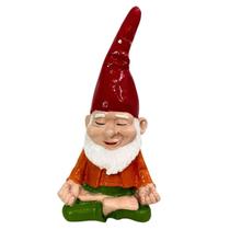 Duende Gnomo Da Sorte Jardim 17cm Mini Estatua Meditando