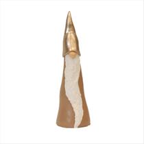 Duende Gnomo Rose Gold Barbado Enfeite Natalino Resina 15cm