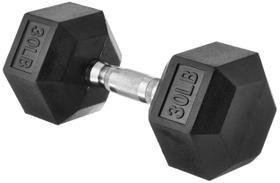 Dumbbell Amazon Basics Rubber Hex 13,6 kg para exercícios Dumbbell Amazon Basics Rubber Hex 13,6 kg para exercícios