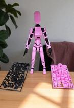 Dummy 13 Brinquedo Robô Multiarticulado Impresso Em 3D DESMONTADO 14CM Rosa