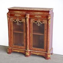 Dunquerque Vitrine Colunas Bronze Incrustado Madeira de Faia