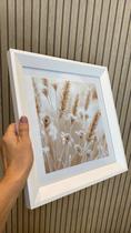 Duo de Quadros Trigo Capim Pampa 35x35 e 33x33 Moldura Vidro Duo de Quadros Trigo Capim Pampa 35x35 e 33x33 Moldura Vidro