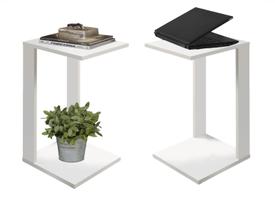 Duo Mesinhas Cabeceira Retangular Clássica Decor Sala Branca