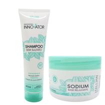 Duo Shampoo Sem Sulfato 280ml + Base Relaxante Sodium Innovator Duo Shampoo Sem Sulfato 280ml + Base Relaxante Sodium Innovator