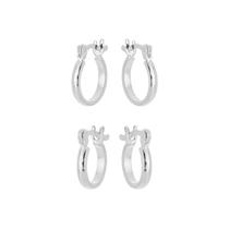 Dupla Argolinhas Mia Fecho Italiano Ouro18k Prata925 Com Garantia