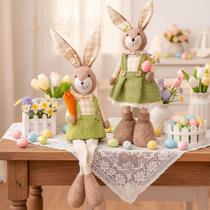 Dupla Boneco Coelho Decoração Páscoa Pernas Mole Ajustáveis Dupla Boneco Coelho Decoração Páscoa Pernas Mole Ajustáveis