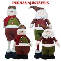 Dupla Bonecos Natalino Pernas Ajustáveis Noel E Boneco Neve Dupla Bonecos Natalino Pernas Ajustáveis Noel E Boneco Neve