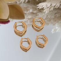 Dupla Brinco Argola Lisa Losango