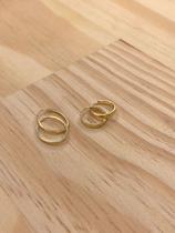 Dupla Brinco Oval e Argola Pequena Ouro 18k