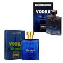 Dupla Coleções para Homens Vodka Wild - Vodka Brasil Azul - Paris Elysees