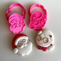Dupla Cortador e Marcador Papai e Mamãe Noel Cute - D240095 para Massas e Pastas