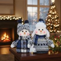 Dupla De Bonecos De Neve Decoração Natalina Enfeite De Natal