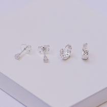 Dupla de Brincos Folheado a Prata Argola e Zircônia