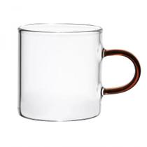 Dupla De Caneca Vidro Boro Alça Ambar 100 Ml - Mimo Style Dupla De Caneca Vidro Boro Alça Ambar 100 Ml - Mimo Style