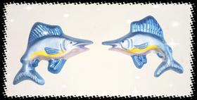 Dupla de peixe espada em resina