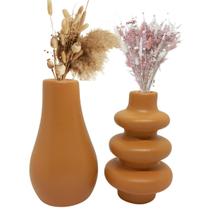 Dupla De Vaso De Ceramica Solitario PQ Decoração De Casa E Sala