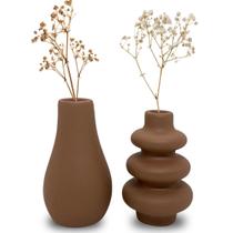 Dupla De Vaso De Ceramica Solitario PQ Decoração De Casa E Sala