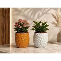 Dupla de Vaso de Luxo Pequeno cor Ninho e Alaranjado - HP Decor Dupla de Vaso de Luxo Pequeno cor Ninho e Alaranjado - HP Decor