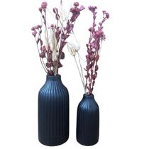 dupla de vasos decorativos em ceramica riscado decoração de sala e casa