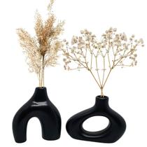 Dupla De Vasos Organico Decorativo Em Ceramica Casa Sala