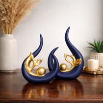 Dupla Decoração Sala Vaso Cerâmica Enfeite Rack Estante Luxo