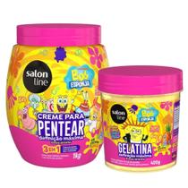 Dupla Definição: Creme de Pentear 1kg e Gelatina 400g Bob Esponja Kids Salon Line