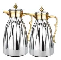 Dupla garrafa térmica luxo Árabe prata e dourado