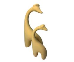 Dupla Girafa Decorativa em Argila Mãe e Filha terracota luxo