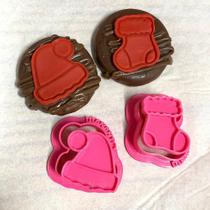 Dupla Mini Cortador Gorro e Meia - D250211 - Ideal para Biscoitos e Chocolates