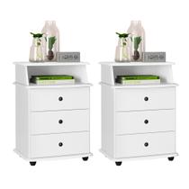 Dupla Movel Multitarefa Apoio Mesa Mesinha Para Cabeceira Casal Solteiro Luxo EJ Cores