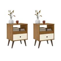 Dupla Movel Multitarefa Apoio Mesa Mesinha Para Cabeceira Casal Solteiro Wood New EJ Cores