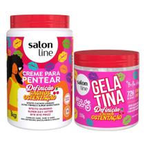 Dupla Ostentação: Creme para Pentear e Gelatina todecacho Cachos Salon Line
