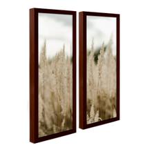 Dupla Quadro Decorativo com Moldura Flores Folhas Moderno Minimalista Sala Cozinha Lavabo 62cm