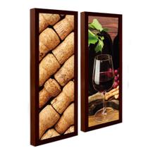 Dupla Quadro Decorativo com Moldura Flores Folhas Moderno Minimalista Sala Cozinha Lavabo 62cm