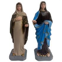 Dupla Santas Visitação Isabel e Maria 19 cm cada em Resina