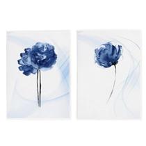 Duplo Quadro Decorativo Flores Azuis 40x60