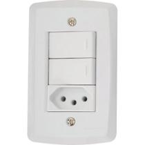 Duplo Simples + Tomada 20A Branco 4X2 Tramontina Lux2