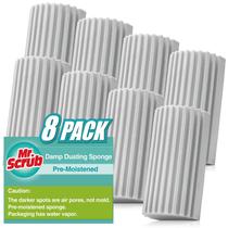 Dusting Sponge Duster MR. SCRUB, pacote com 8, cinza, reutilizável