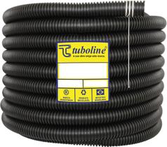 Duto Corrugado Preto TUBOLINE Com Guia Poliester DN25 3/4 x 50m