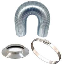 Duto Extensivo 60mm 3m+Anel de Arremate+Abraçadeira Aluminio Duto Extensivo 60mm 3m+Anel de Arremate+Abraçadeira Aluminio