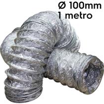 Duto flexível aluminizado 100mm com 1 metro