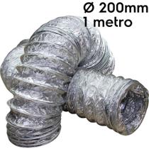 Duto flexível aluminizado 200mm com 1 metro