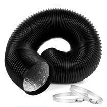 Duto flexível iPower de 4 polegadas e 16 pés de alumínio com 2 braçadeiras Duto flexível iPower de 4 polegadas e 16 pés de alumínio com 2 braçadeiras