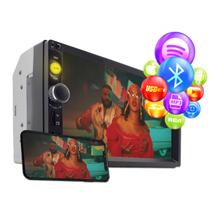 Dvd 2 Din Multimidia Bluetooth Usb Sd Tela 7 Hd Espelhamento