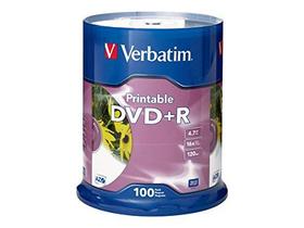 DVD 4.7GB Imprimível Branco 16x Verbatim+R - 100 Unidades Spindle