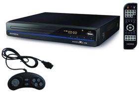 DVD PLAYER MONDIAL GAMER C/ KARAOKE, USB MP3 C/ joystick E microfone 600 JOGOS