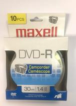 DVD-R de 8 cm 1,4 GB e 30 minutos, pacote com 10 minutos para filmadora Maxell DVD-R de 8 cm 1,4 GB e 30 minutos, pacote com 10 minutos para filmadora Maxell