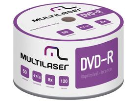 DVD-R Multilaser DV052 com 50 Unidades - Capacidade 4.7GB