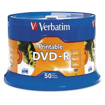 DVD-R Verbatim 4,7 GB 16X branco imprimível a jato de tinta de 50 discos