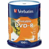 DVD-R Verbatim 4,7GB 16X - 100 Unidades - Imprimível a Jato de Tinta DVD-R Verbatim 4,7GB 16X - 100 Unidades - Imprimível a Jato de Tinta